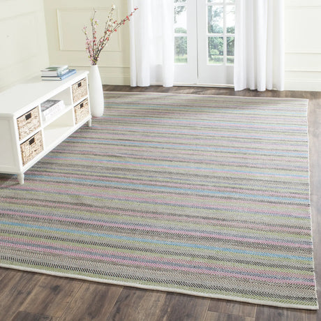 Safavieh Striped Kilim 8'-0" x 10'-0" Rug in Light Grey / Multi