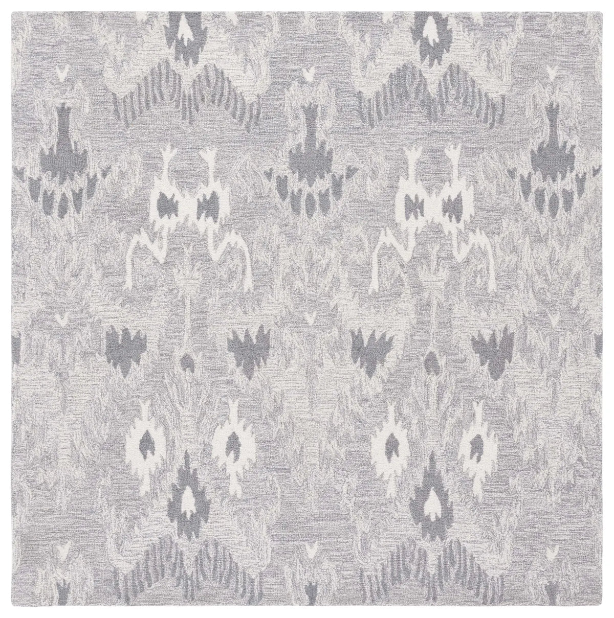 Safavieh Ikat 6'-0" x 6'-0" Rug in Grey / Ivory