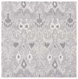 Safavieh Ikat 6'-0" x 6'-0" Rug in Grey / Ivory