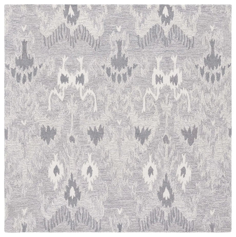 Safavieh Ikat 6'-0" x 6'-0" Rug in Grey / Ivory