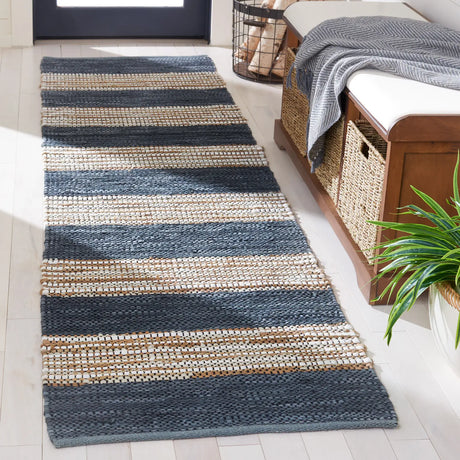 Safavieh Vintage Leather 2'-3" x 9'-0" Rug in Dark Grey / Natural