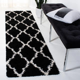 Safavieh Sgd-Dallas Shag 2'-3" x 8'-0" Rug in Black / Ivory