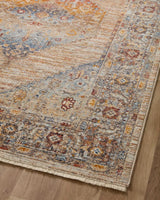 Loloi Sorrento Sor-06 Multi/Sunset Rug - angled corner on wood