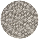 Safavieh Micro-Loop 5'-0" x 5'-0" Rug in Dark Grey / Ivory