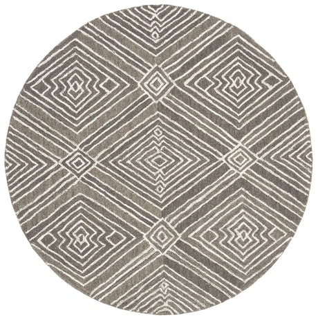 Safavieh Micro-Loop 5'-0" x 5'-0" Rug in Dark Grey / Ivory