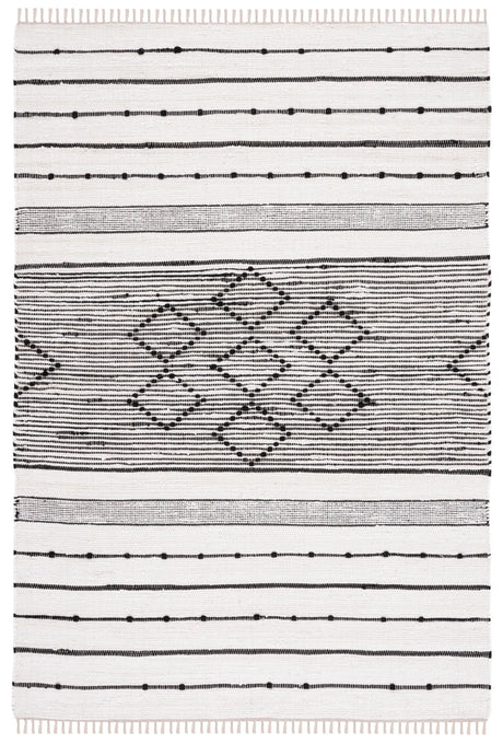 Safavieh Striped Kilim 4'-0" x 6'-0" Rug in Ivory / Black