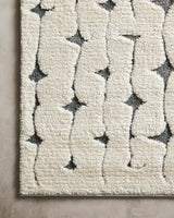 Loloi Hagen Hag-04 White/Navy Rugs - corner on wood