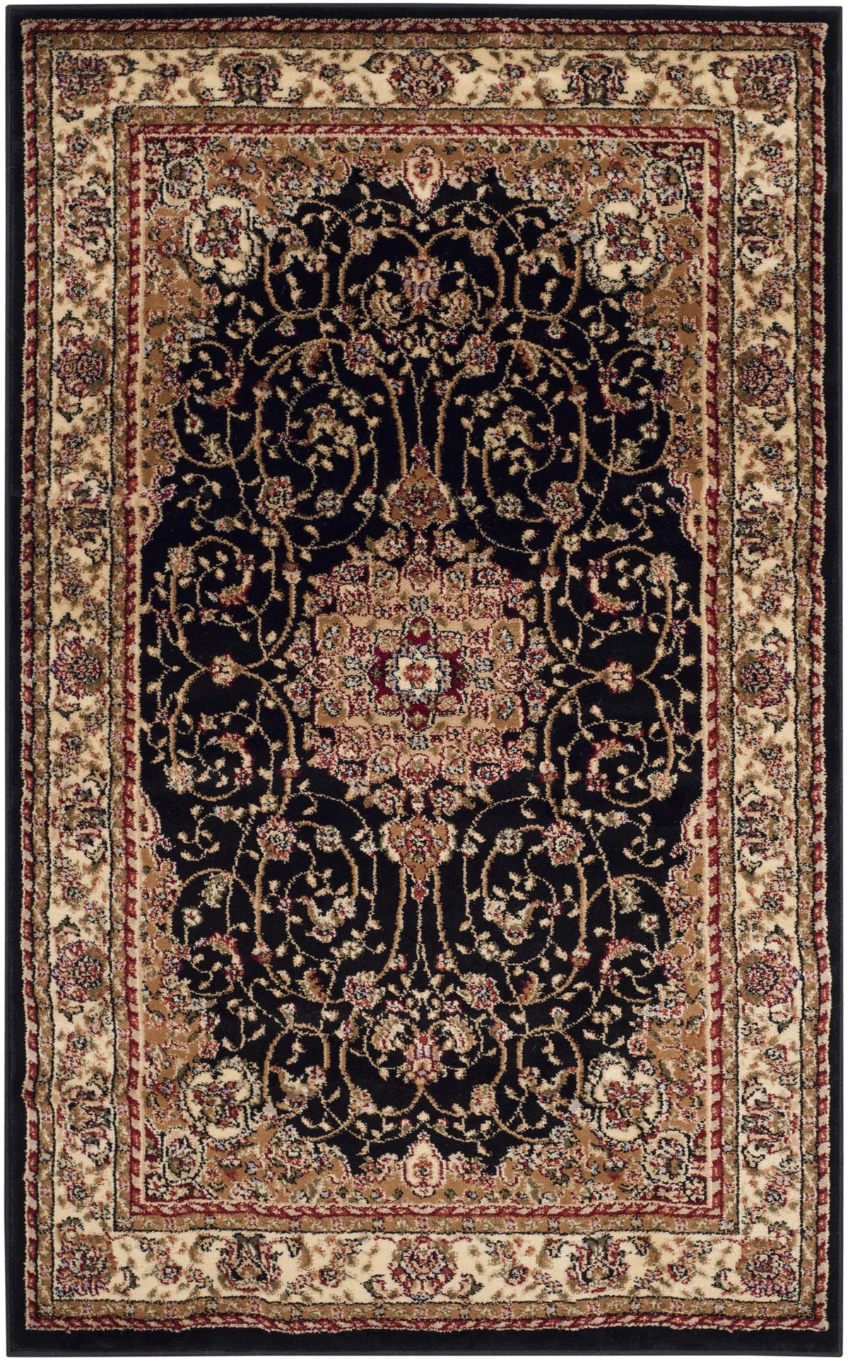 Safavieh Lyndhurst 3'-3" x 5'-3" Rug in Black / Ivory