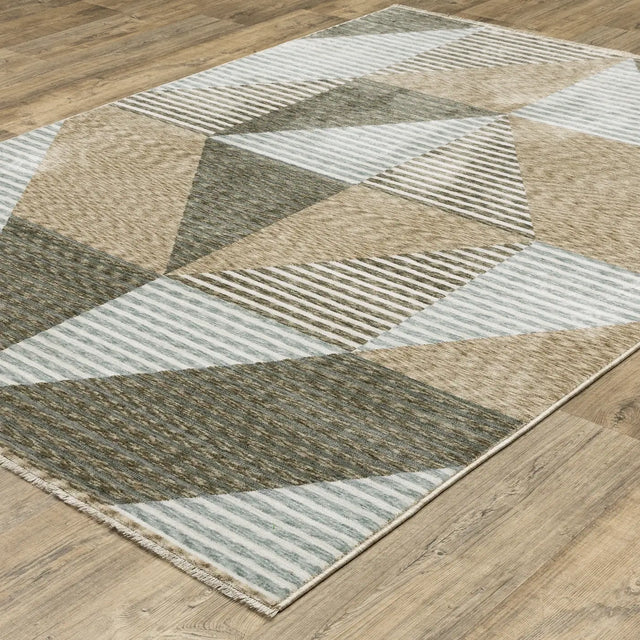 Oriental Weavers Sphinx ECHO ECH04 Beige Geometric Rugs - angle detail