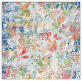 Safavieh Paint Brush 6'-7" x 6'-7" Rug in Navy / Orange