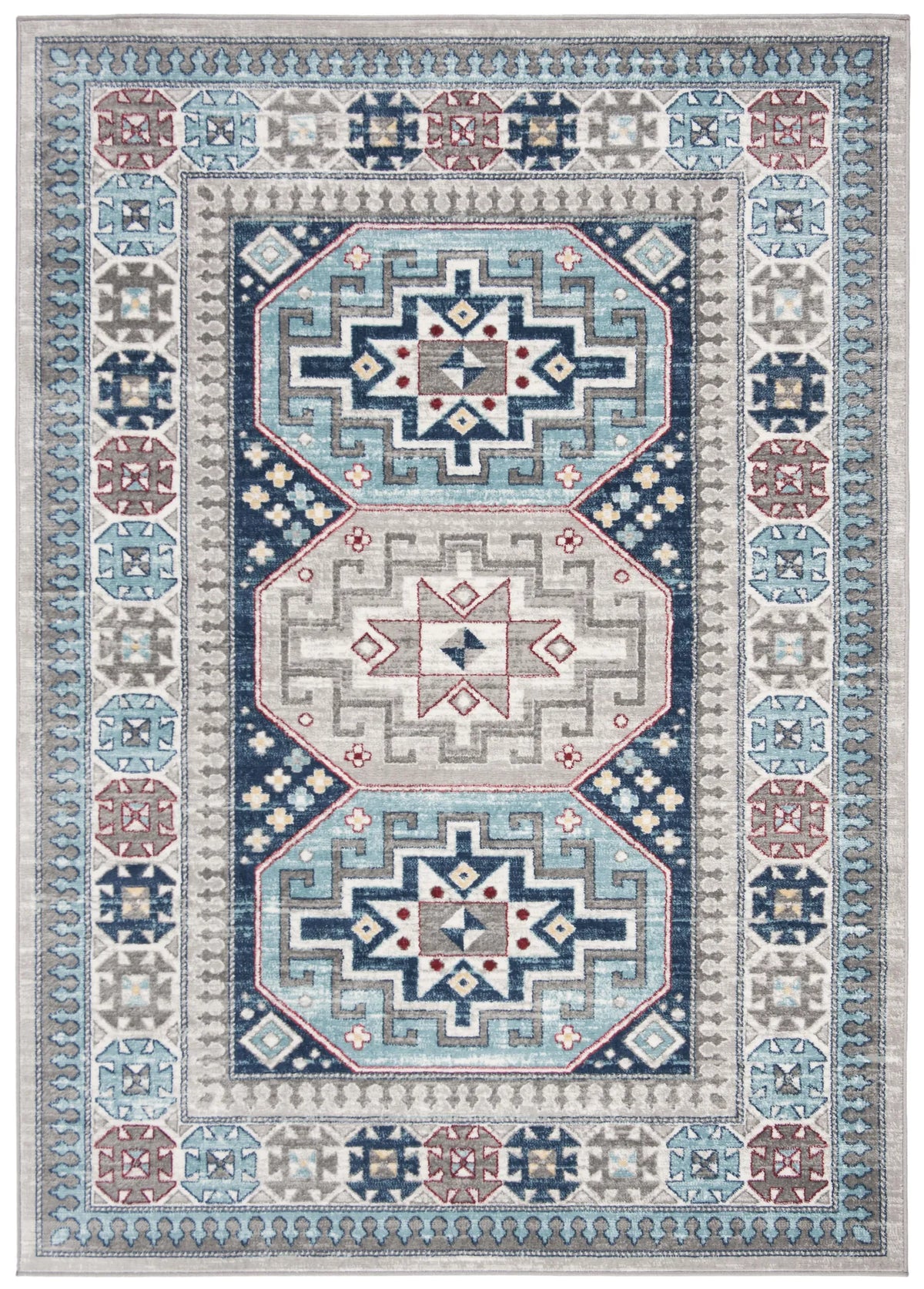 Safavieh Kazak 100 4'-0" x 6'-0" Rug in Grey / Blue