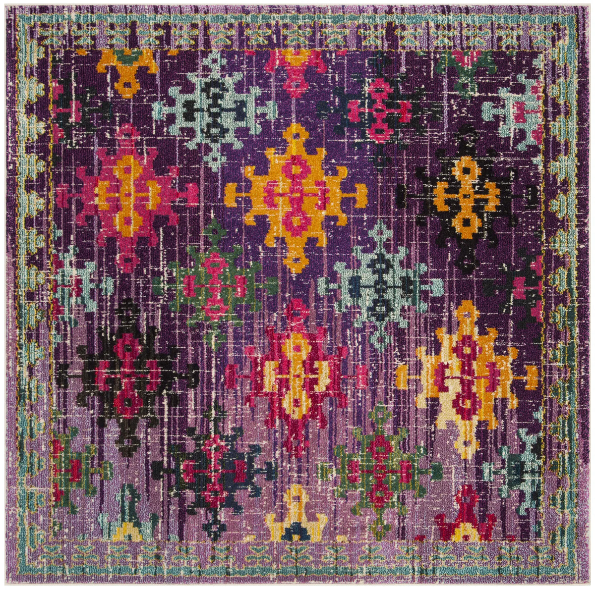 Safavieh Monaco 6'-7" x 6'-7" Rug in Purple / Multi