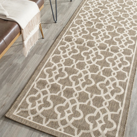 Safavieh Courtyard 2'-7" x 8'-2" Rug in Mocha / Beige