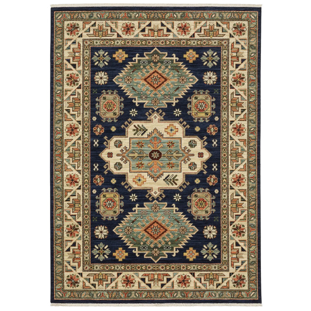 Oriental Weavers Lilihan 532B6 Navy/ Multi Rug - main flat