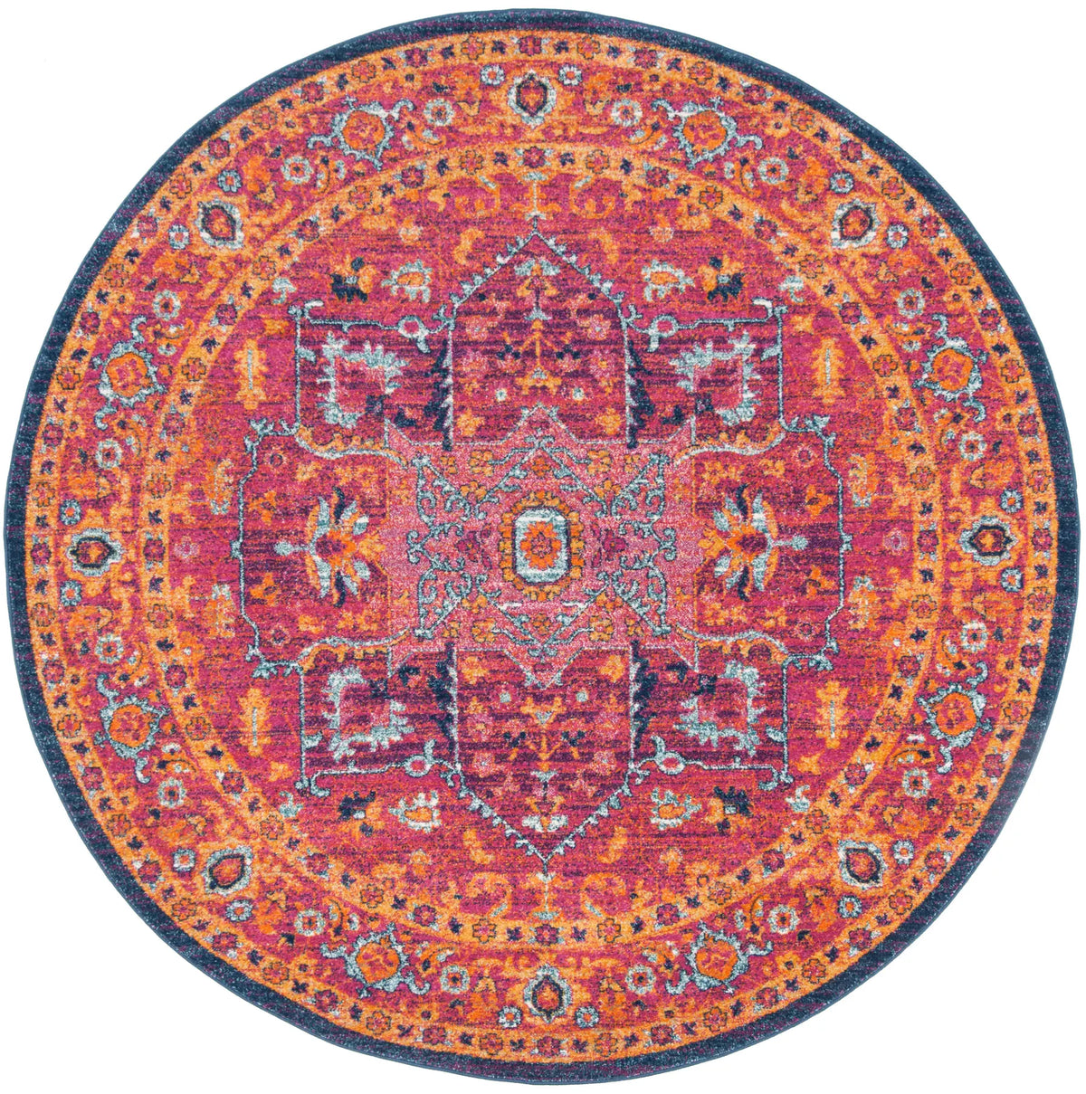 Safavieh Evoke 5'-3" x 5'-3" Rug in Fuchsia / Orange