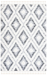 Safavieh Moroccan Tassel Shag 4'-0" x 6'-0" Rug in Ivory / Grey