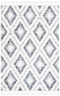 Safavieh Moroccan Tassel Shag 4'-0" x 6'-0" Rug in Ivory / Grey