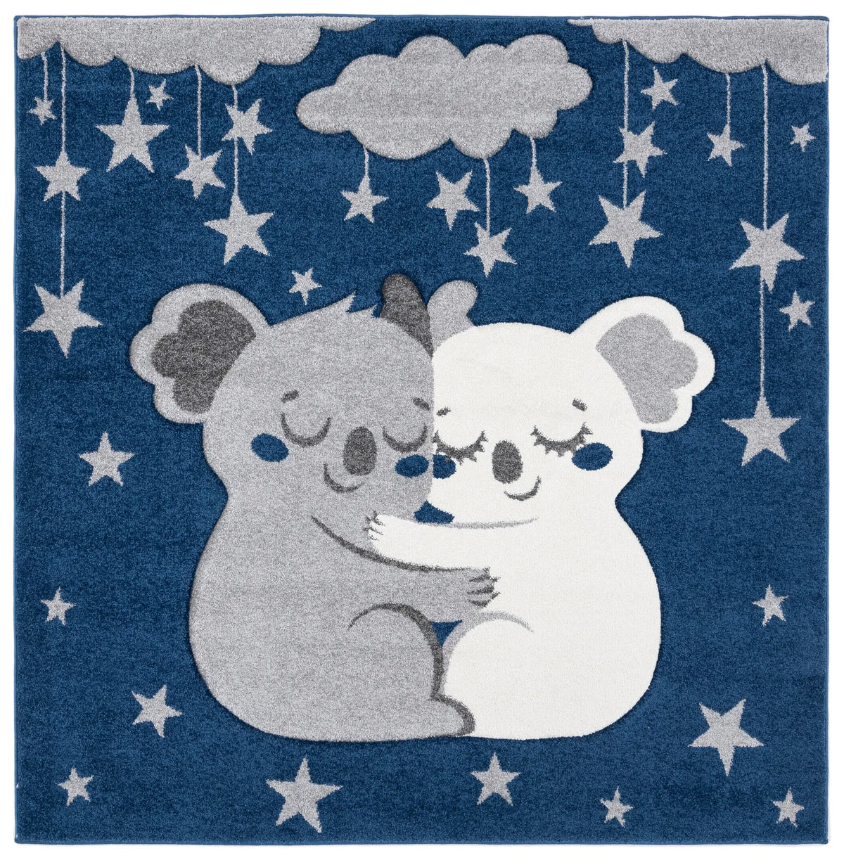 Safavieh Carousel Kids 100 5'-3" x 5'-3" Rug in Navy / Grey