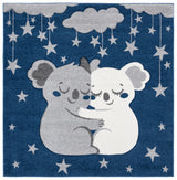 Safavieh Carousel Kids 100 5'-3" x 5'-3" Rug in Navy / Grey