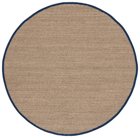 Safavieh Natural Fiber 6'-0" x 6'-0" Rug in Natural / Navy Blue