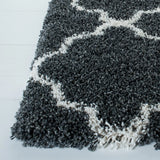 Safavieh Hudson Shag 4'-0" x 6'-0" Rug in Dark Grey / Ivory