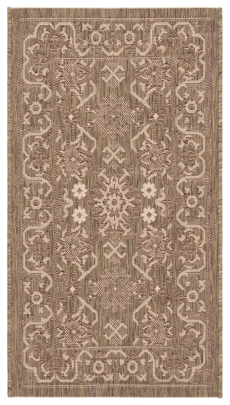 Safavieh Courtyard 2'-0" x 3'-7" Rug in Brown / Creme