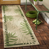 Safavieh Courtyard 2'-3" x 8'-0" Rug in Cream / Green
