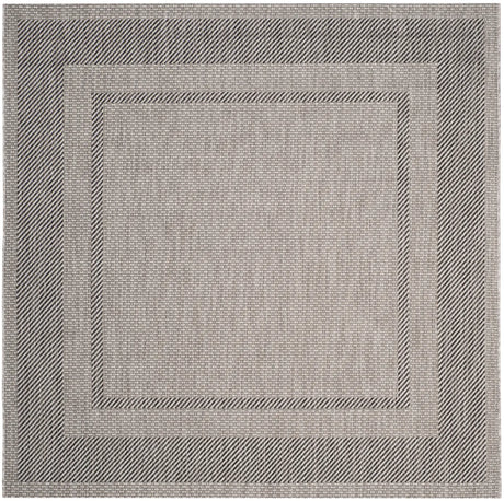 Safavieh Courtyard 6'-7" x 6'-7" Rug in Beige / Black