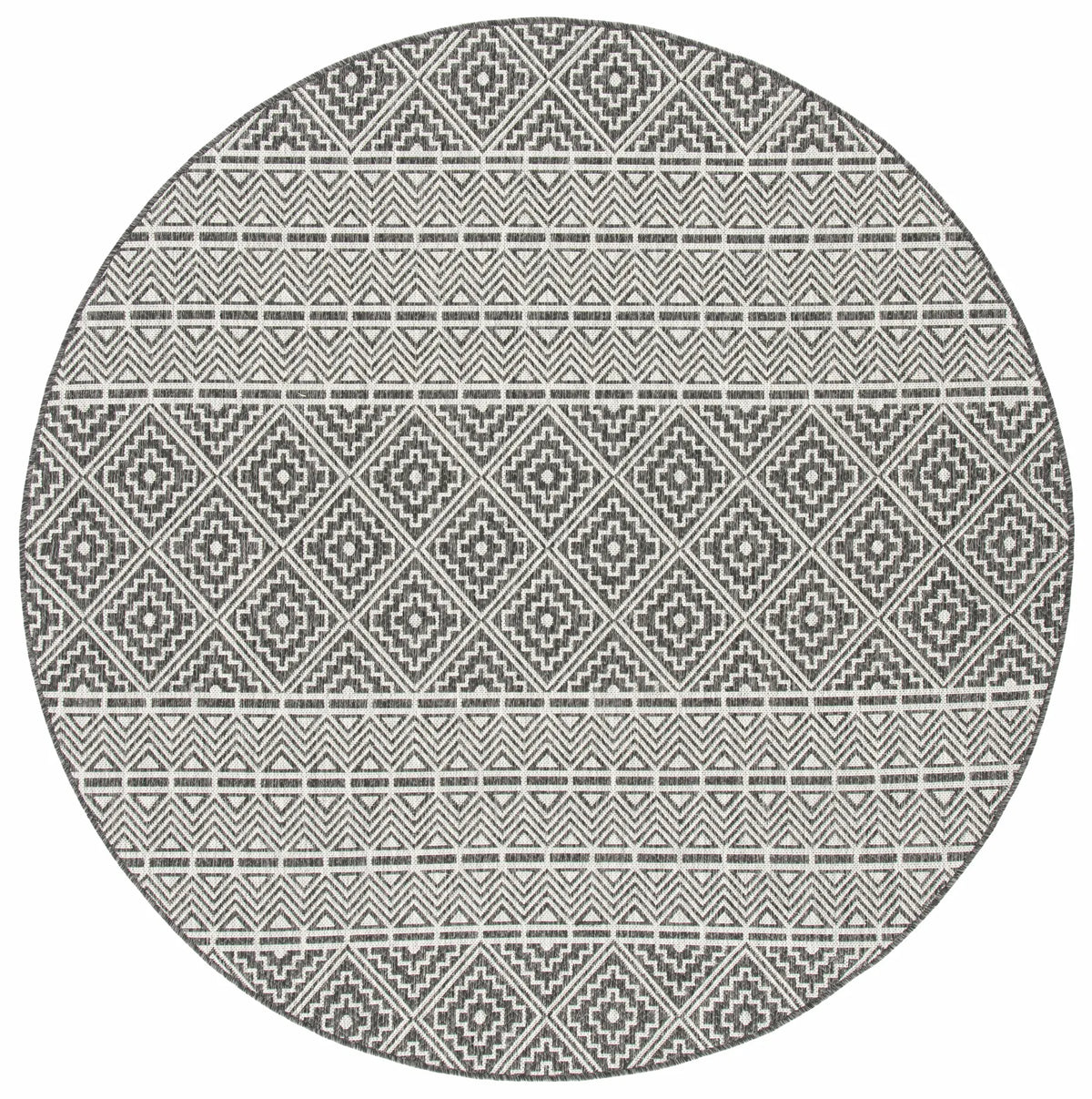 Safavieh Courtyard 6'-7" x 6'-7" Rug in Black / Grey