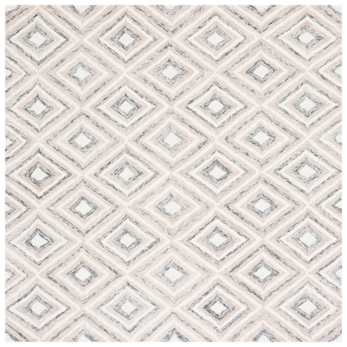 Safavieh Micro-Loop 5'-0" x 5'-0" Rug in Grey / Ivory