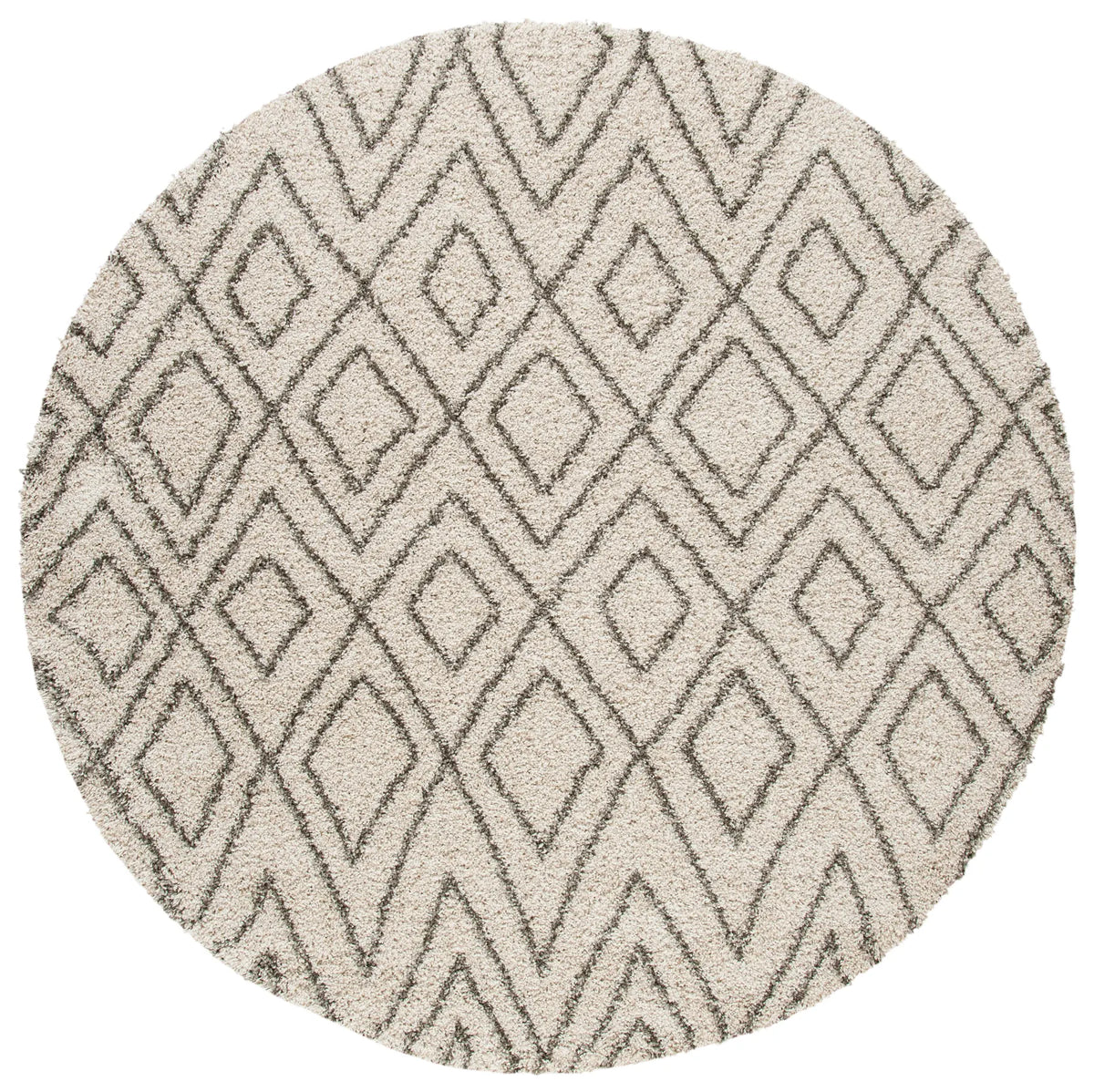 Safavieh Hudson Shag 7'-0" x 7'-0" Rug in Ivory / Grey