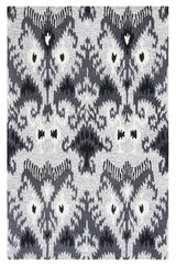 Safavieh Ikat 4'-0" x 6'-0" Rug in Grey / Black
