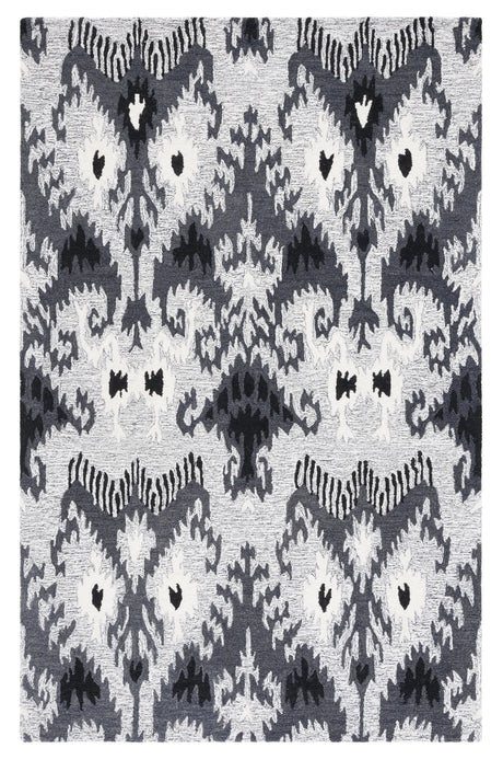Safavieh Ikat 4'-0" x 6'-0" Rug in Grey / Black