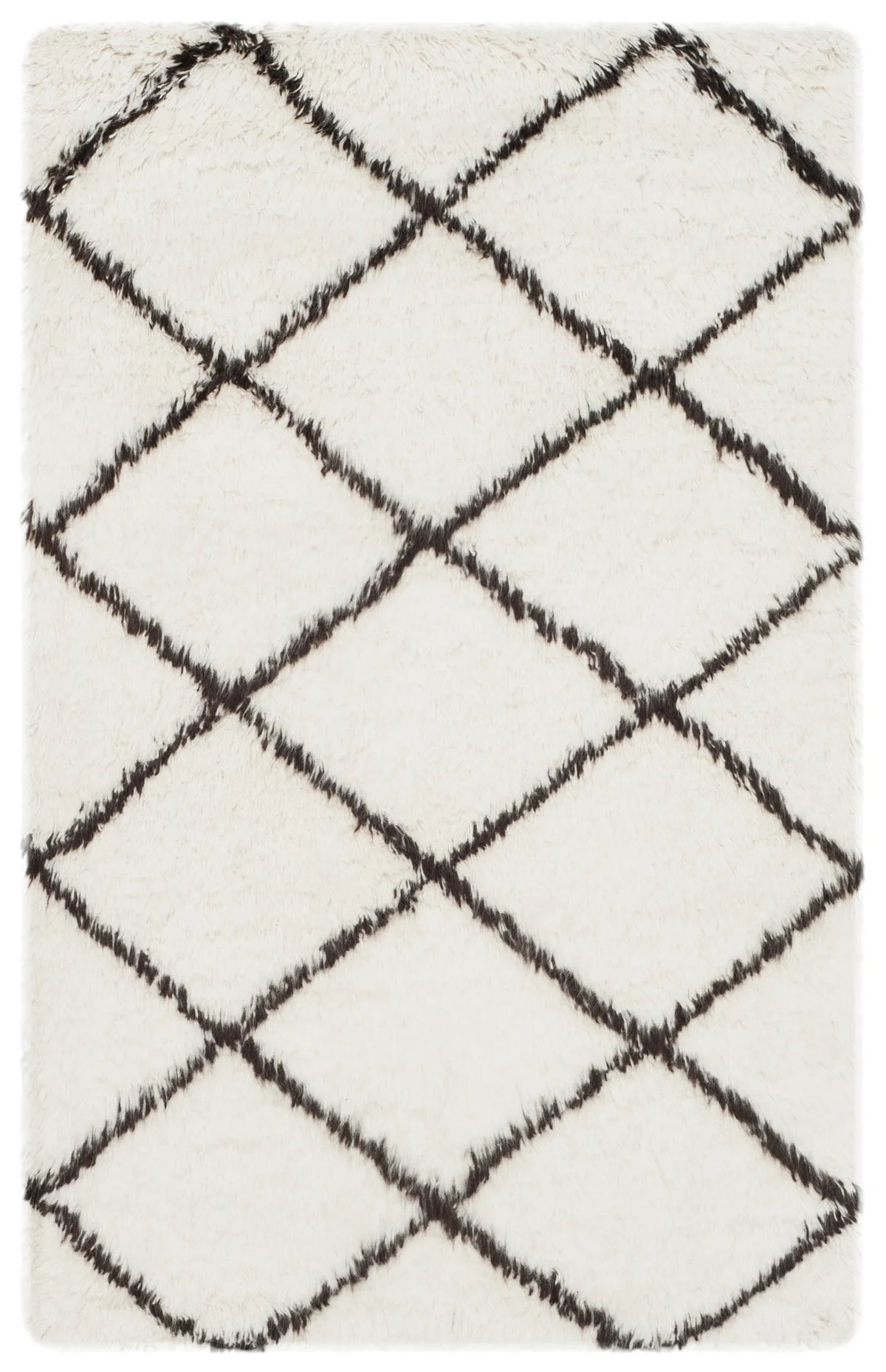 Safavieh Flokati 3'-0" x 5'-0" Rug in Ivory / Brown