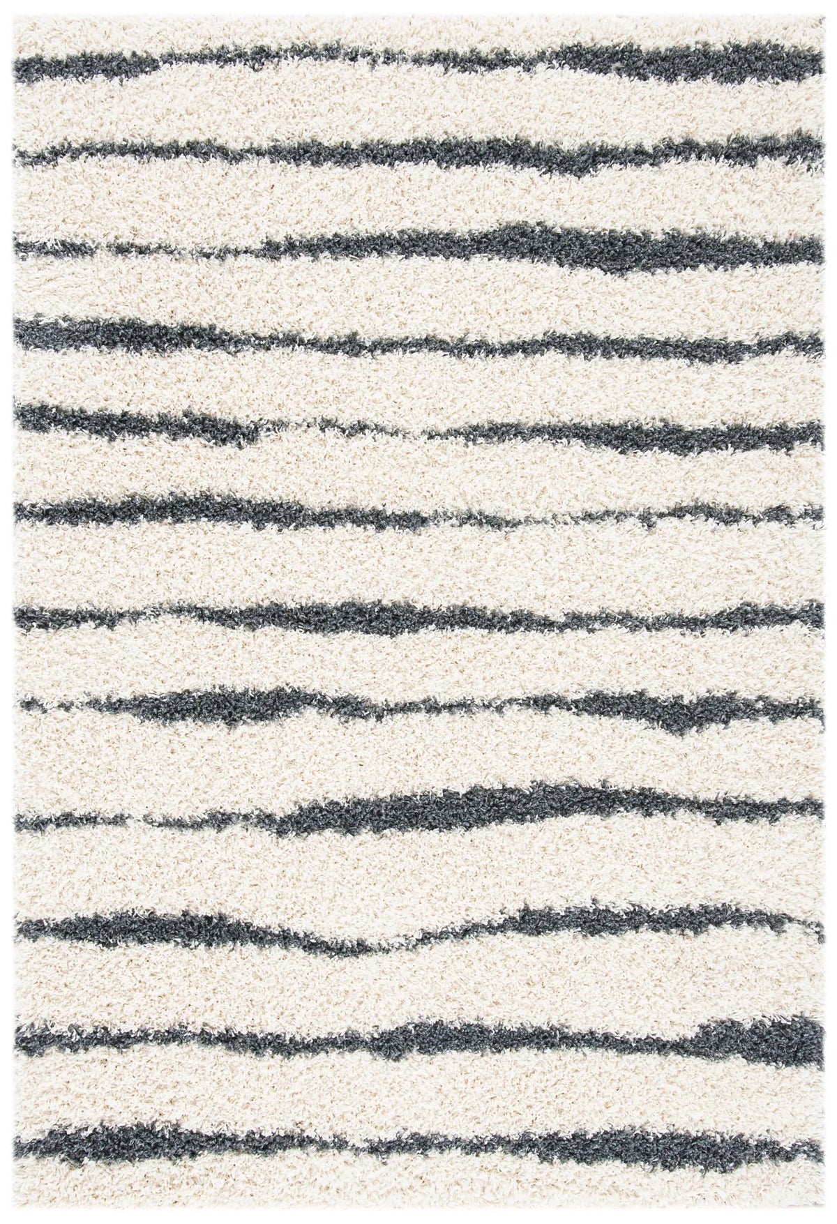 Safavieh Venus Shag 600 4'-0" x 6'-0" Rug in Ivory / Dark Grey