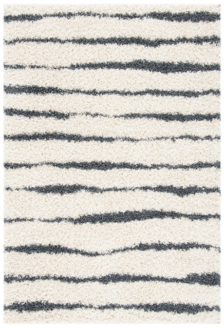 Safavieh Venus Shag 600 4'-0" x 6'-0" Rug in Ivory / Dark Grey