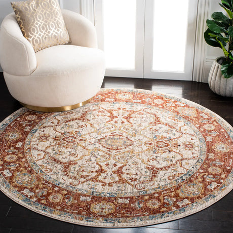 Safavieh Valencia 6'-4" x 6'-4" Rug in Ivory / Rust