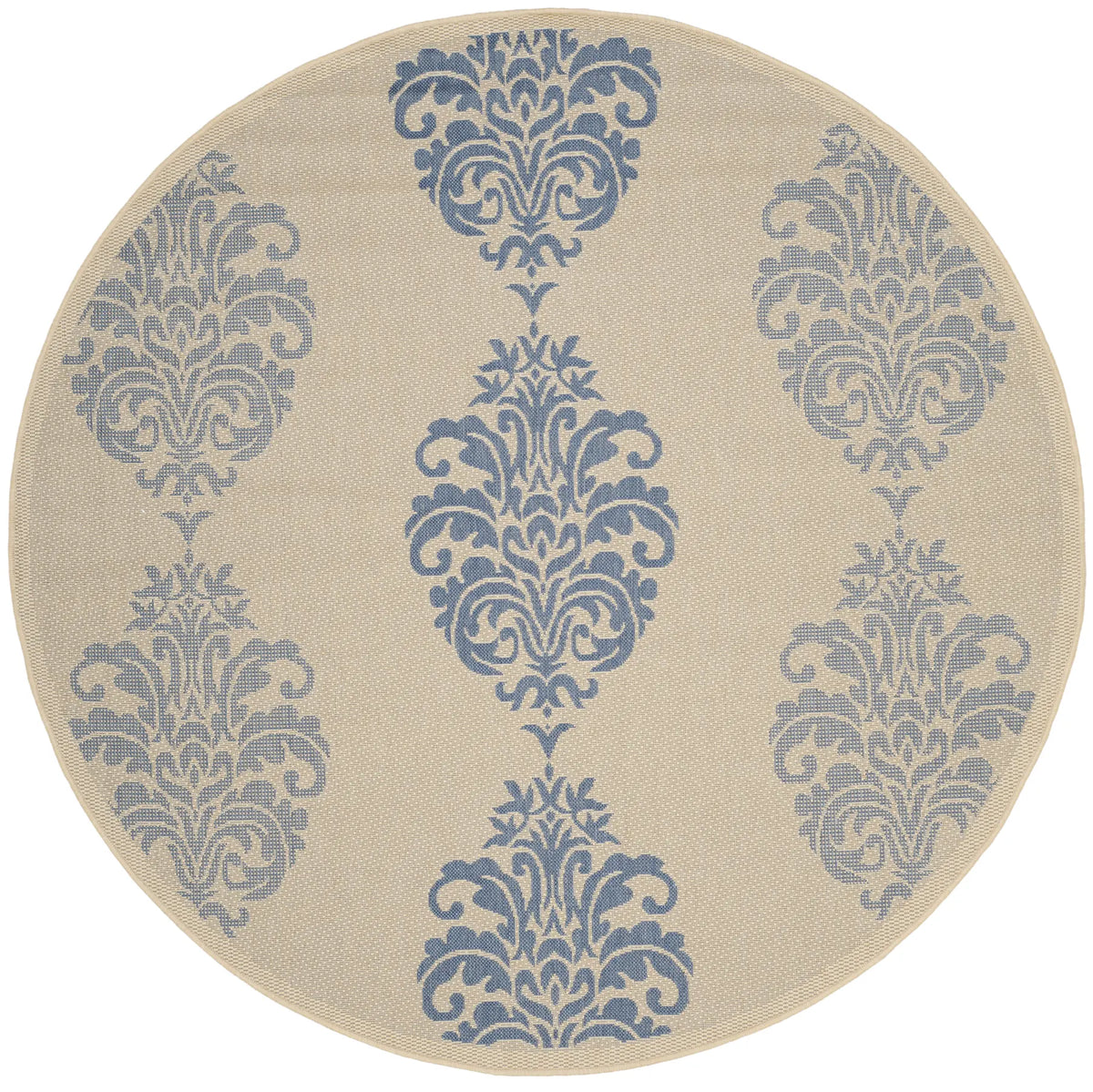 Safavieh Courtyard 6'-7" x 6'-7" Rug in Natural / Blue
