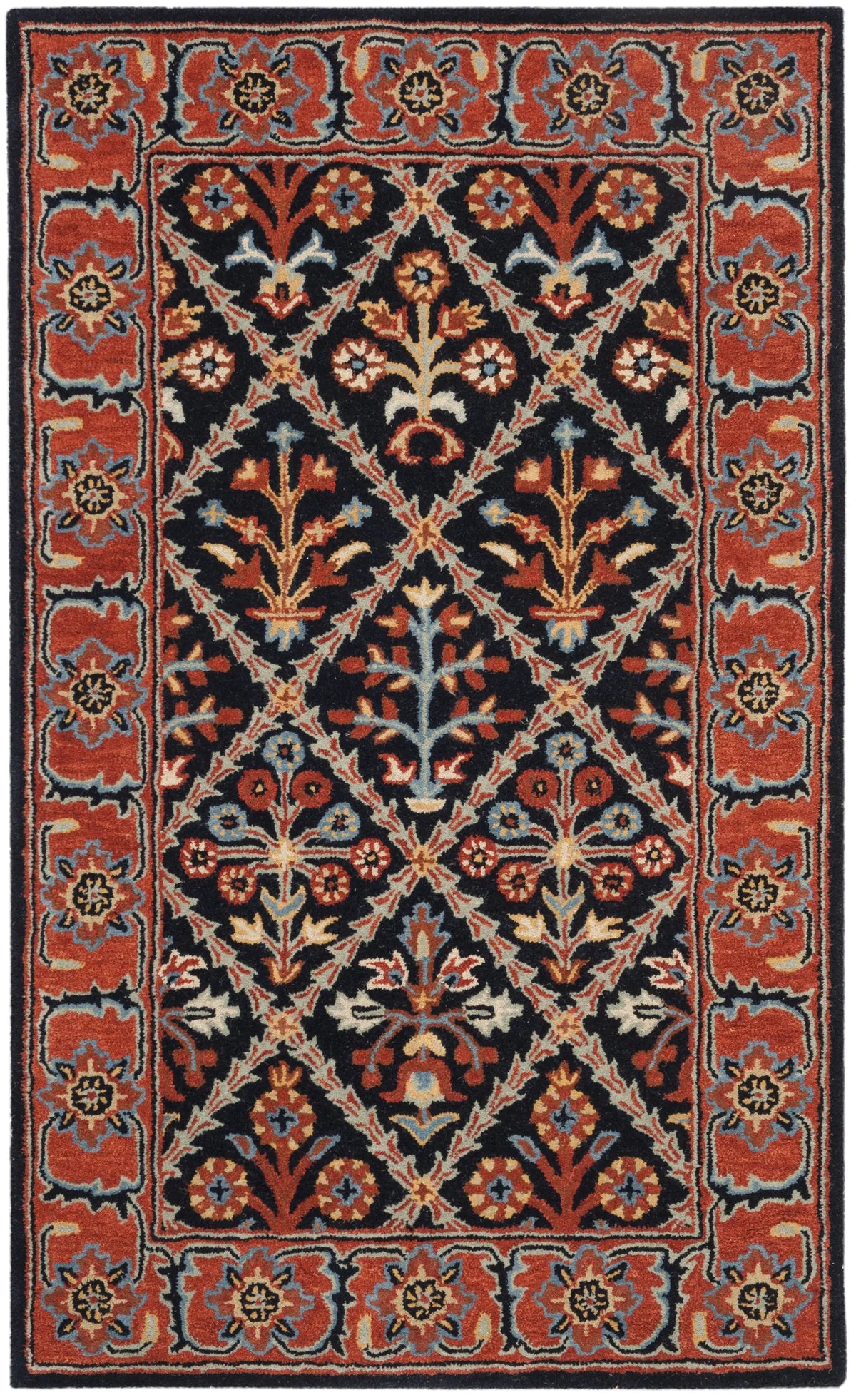 Safavieh Heritage 3'-0" x 5'-0" Rug in Navy / Red