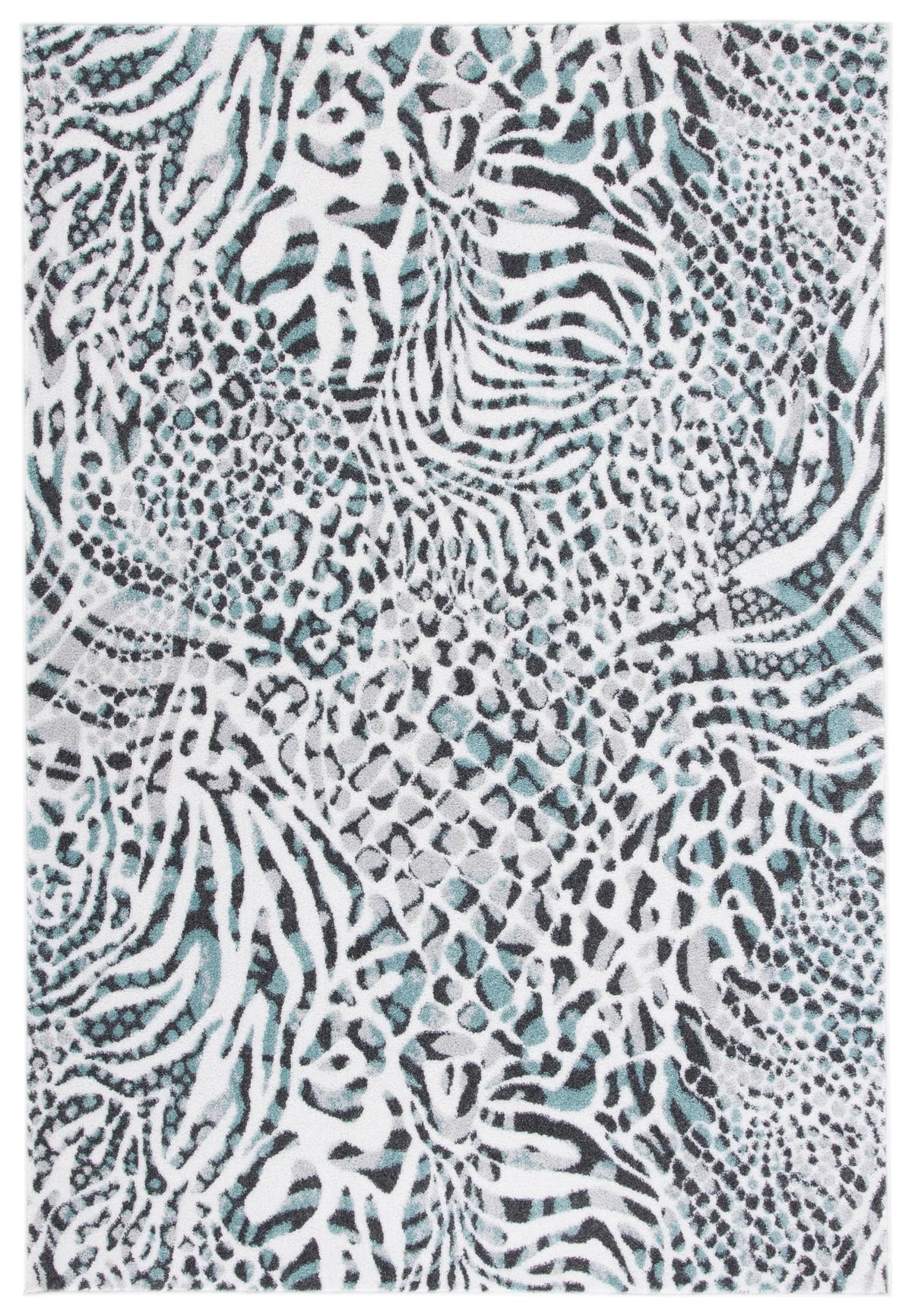 Safavieh Amsterdam 4'-0" x 6'-0" Rug in Ivory / Teal