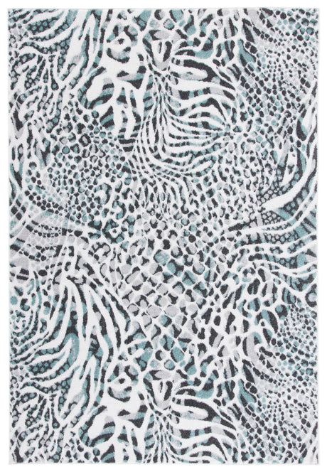 Safavieh Amsterdam 4'-0" x 6'-0" Rug in Ivory / Teal