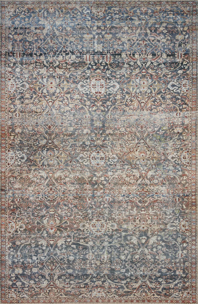 Chris Loves Julia x Loloi Jules 6-Jul Denim / Spice Rug - main flat