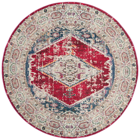 Safavieh Monaco 6'-7" x 6'-7" Rug in Ivory / Red