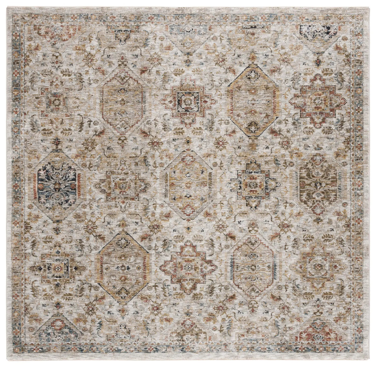 Safavieh Silverado 6'-4" x 6'-4" Rug in Ivory / Rust
