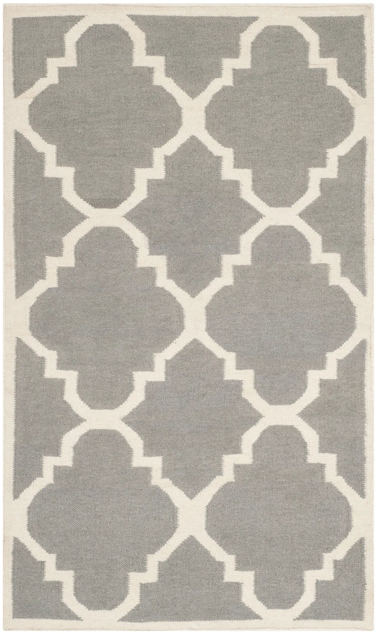 Safavieh Dhurries 3'-0" x 5'-0" Rug in Grey / Ivory