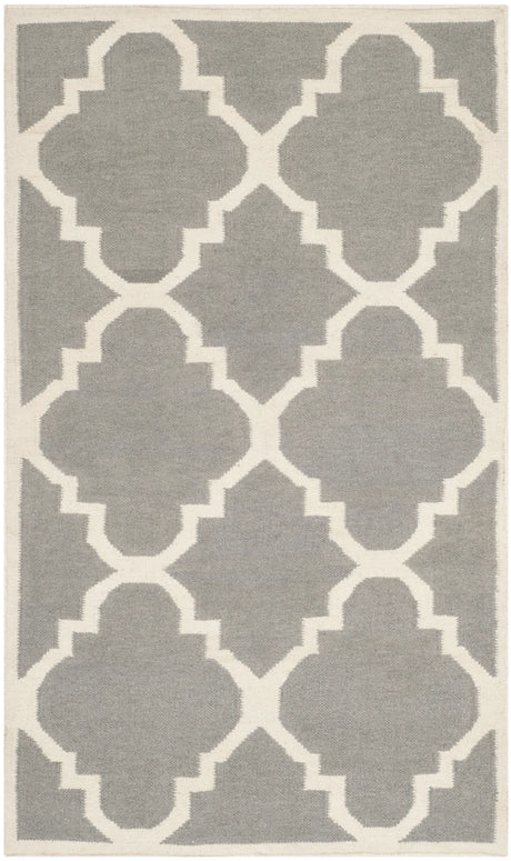 Safavieh Dhurries 3'-0" x 5'-0" Rug in Grey / Ivory