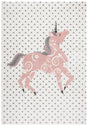 Safavieh Carousel Kids 100 4'-0" x 6'-0" Rug in Ivory Grey / Pink