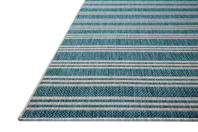 Loloi Easton ESN-04 Teal / Fog Rug - rug corner