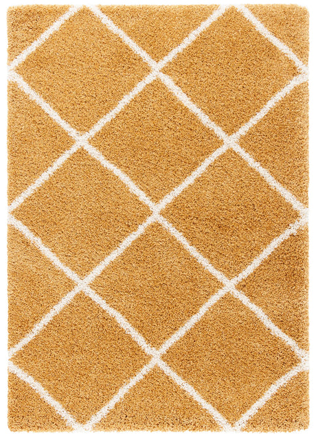Safavieh Hudson Shag 4'-0" x 6'-0" Rug in Gold / Ivory