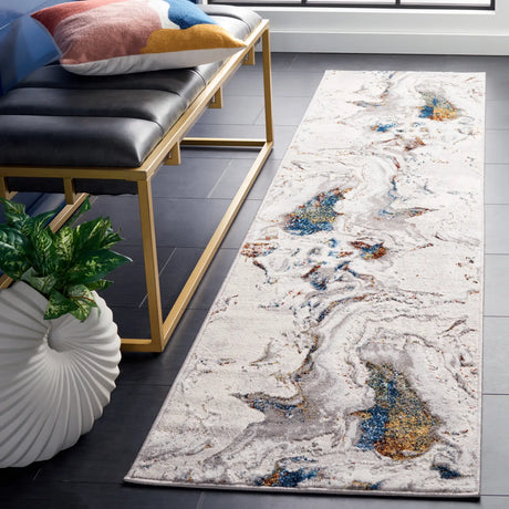 Safavieh Amelia 2'-0" x 8'-0" Rug in Grey / Blue Gold